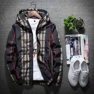 Cali and Clyde "Fly Guy" Plaid Fashion Jackets For Men Black