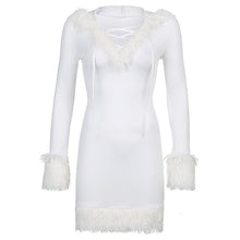 Charger l'image dans la galerie, Cali and Clyde "Snow White" Hooded Mini Dresses With Fur Trim Full View