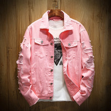 Load image into Gallery viewer, Cali and Clyde &quot;Street Code&quot; Slim Fit Cotton Denim Jackets For Men Pink