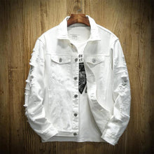 Load image into Gallery viewer, Cali and Clyde &quot;Street Code&quot; Slim Fit Cotton Denim Jackets For Men White