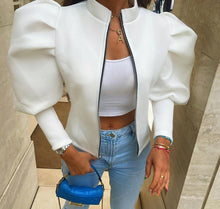 Charger l'image dans la galerie, "Princess Cutz" Oversized Puff Sleeve Jacket For Ladies White