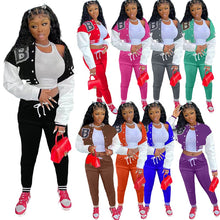 Charger l'image dans la galerie, "Sporty Spice" Letterman Jacket and Pants Set For Ladies (S-2XL) - Cali &amp; Clyde