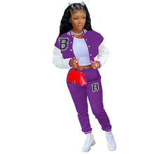Charger l'image dans la galerie, "Sporty Spice" Letterman Jacket and Pants Set For Ladies (S-2XL) - Cali &amp; Clyde