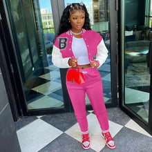 Charger l'image dans la galerie, "Sporty Spice" Letterman Jacket and Pants Set For Ladies (S-2XL) - Cali &amp; Clyde