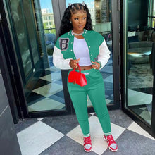 Charger l'image dans la galerie, "Sporty Spice" Letterman Jacket and Pants Set For Ladies (S-2XL) - Cali &amp; Clyde