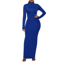 Load image into Gallery viewer, Cali and Clyde &quot;Truth or Dare&quot; Long Sleeve Bodycon Dresses Blue Full View