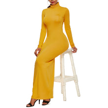 Load image into Gallery viewer, Cali and Clyde &quot;Truth or Dare&quot; Long Sleeve Bodycon Dresses Yellow Turtleneck