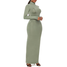 Load image into Gallery viewer, Cali and Clyde &quot;Truth or Dare&quot; Long Sleeve Bodycon Dresses Green Turtleneck