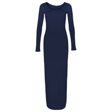 Load image into Gallery viewer, Cali and Clyde &quot;Truth or Dare&quot; Long Sleeve Bodycon Dresses Navy Blue Full View