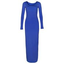 Load image into Gallery viewer, Cali and Clyde &quot;Truth or Dare&quot; Long Sleeve Bodycon Dresses Blue O-Neck