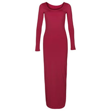 Load image into Gallery viewer, Cali and Clyde &quot;Truth or Dare&quot; Long Sleeve Bodycon Dresses Wine Red O-Neck